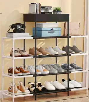 Metallic 4 Layer Shoe Rack