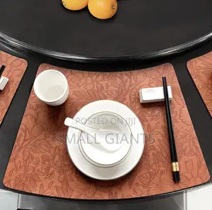 Leather Fan-Shaped Table Washable Placemats