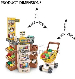 Girl Boy Pretend Play Toy Supermarket Shopping Cart