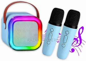 Kids Lightup Karaoke Speaker, 2 Microphones -