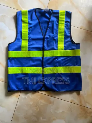 Blue Reflective Vests With Green Tape