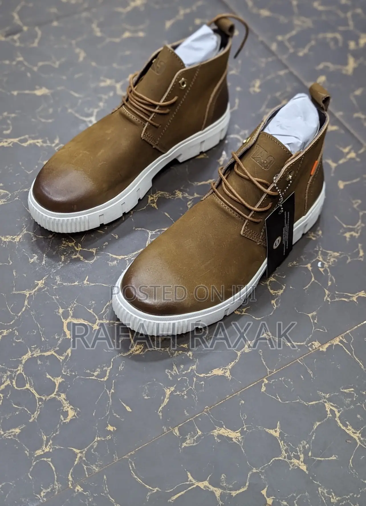 Original Brown CAT Casual Premium Leather Ankle Boots