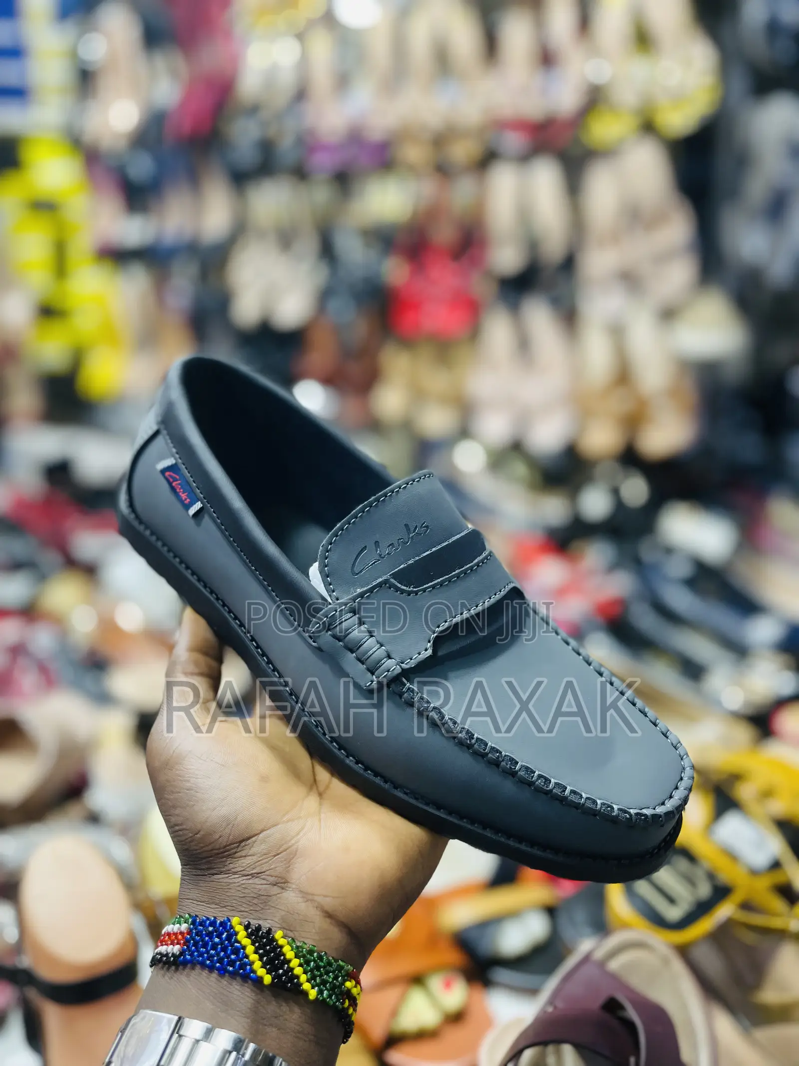 Original Grey Casual Clarks Flat Sole Leather Moccasins