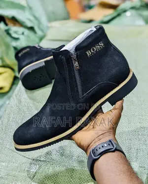 Original Suede Hugo Boss Double Zip Chelsea Ankle Boots