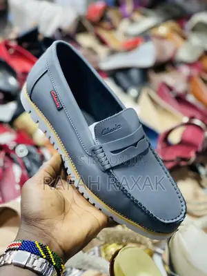 Original Grey Casual Clarks Flat Sole Moccasins