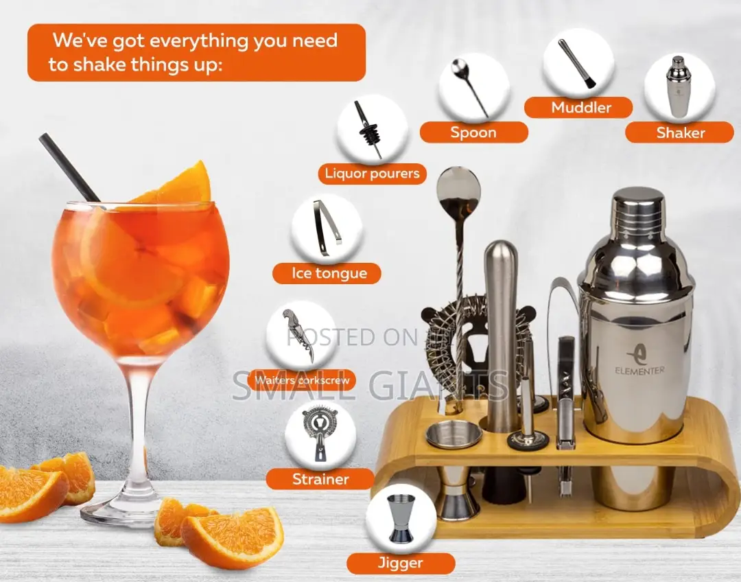 750ml Stainless Steel Bar Cocktail Shaker Set
