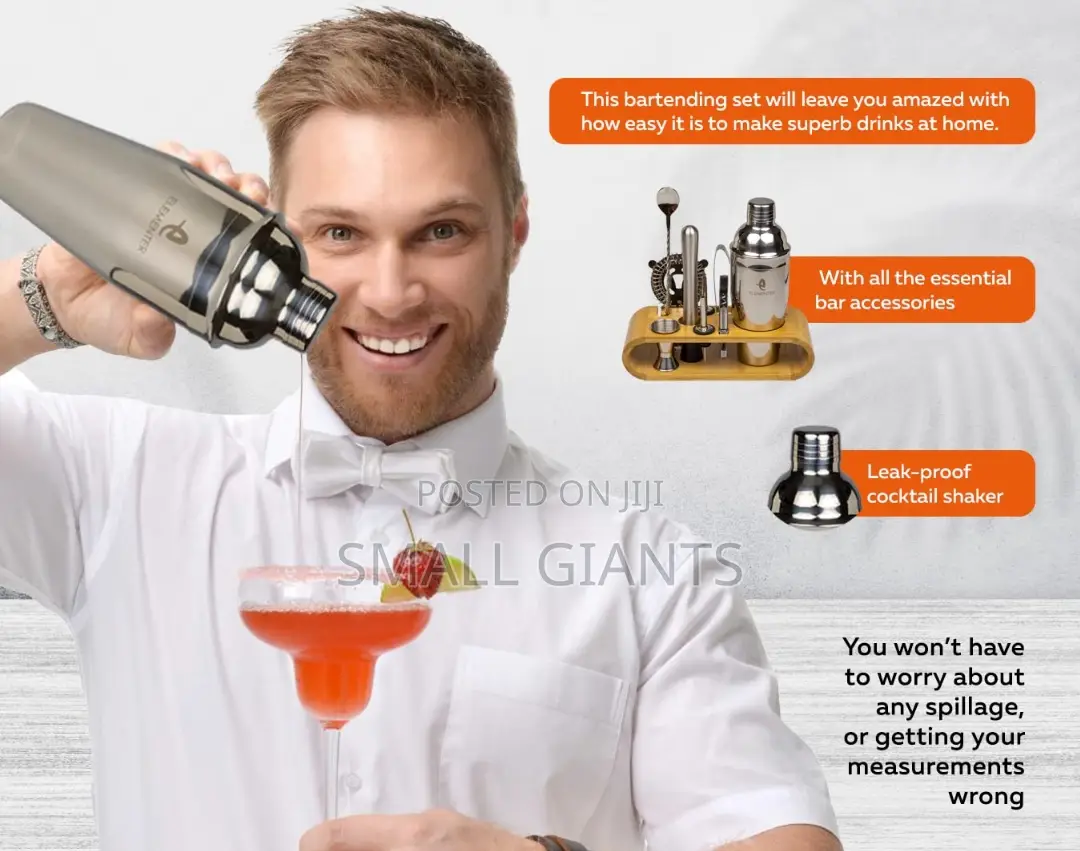 750ml Stainless Steel Bar Cocktail Shaker Set