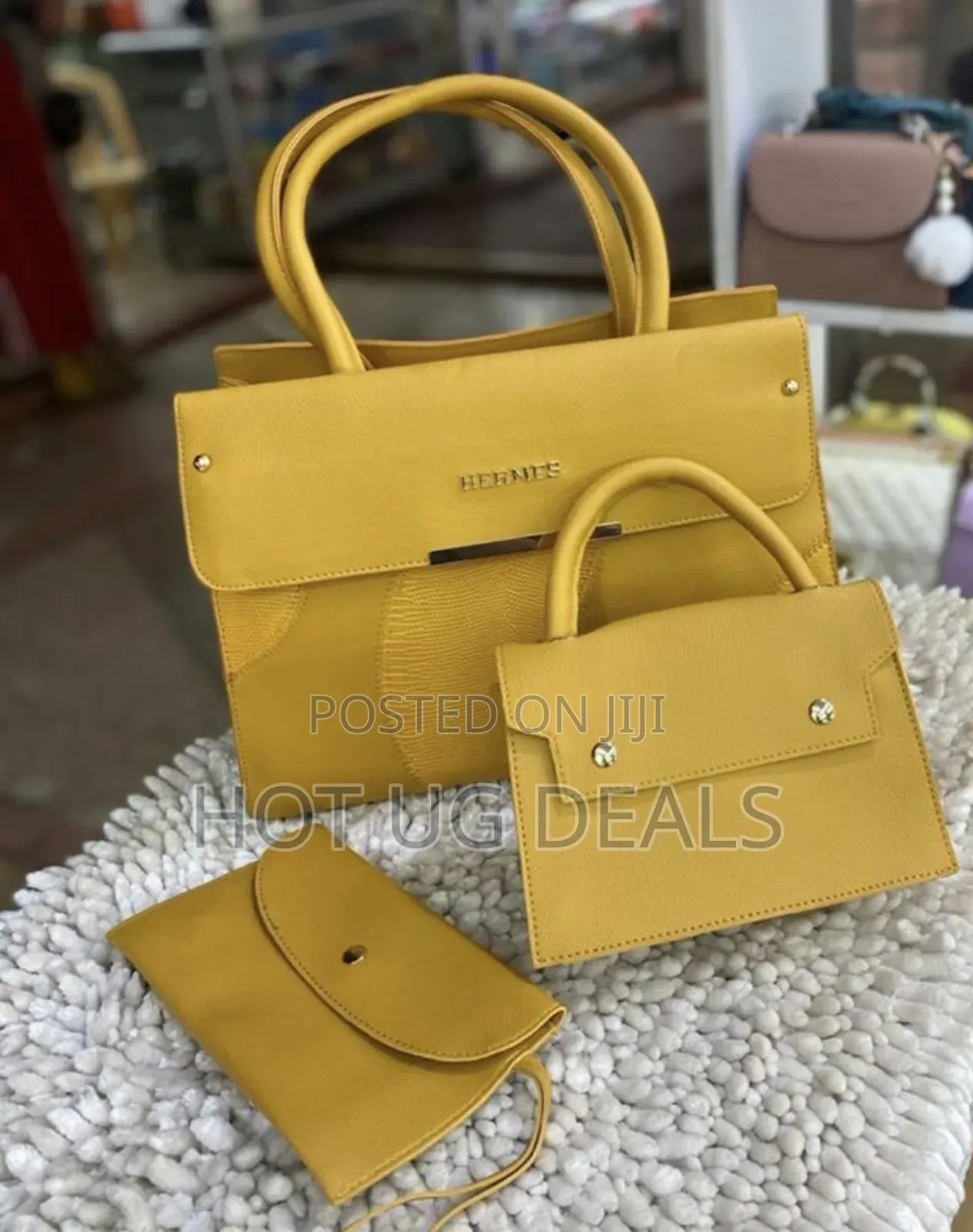 3pc Ladies Classic Handbag - Colour May Vary