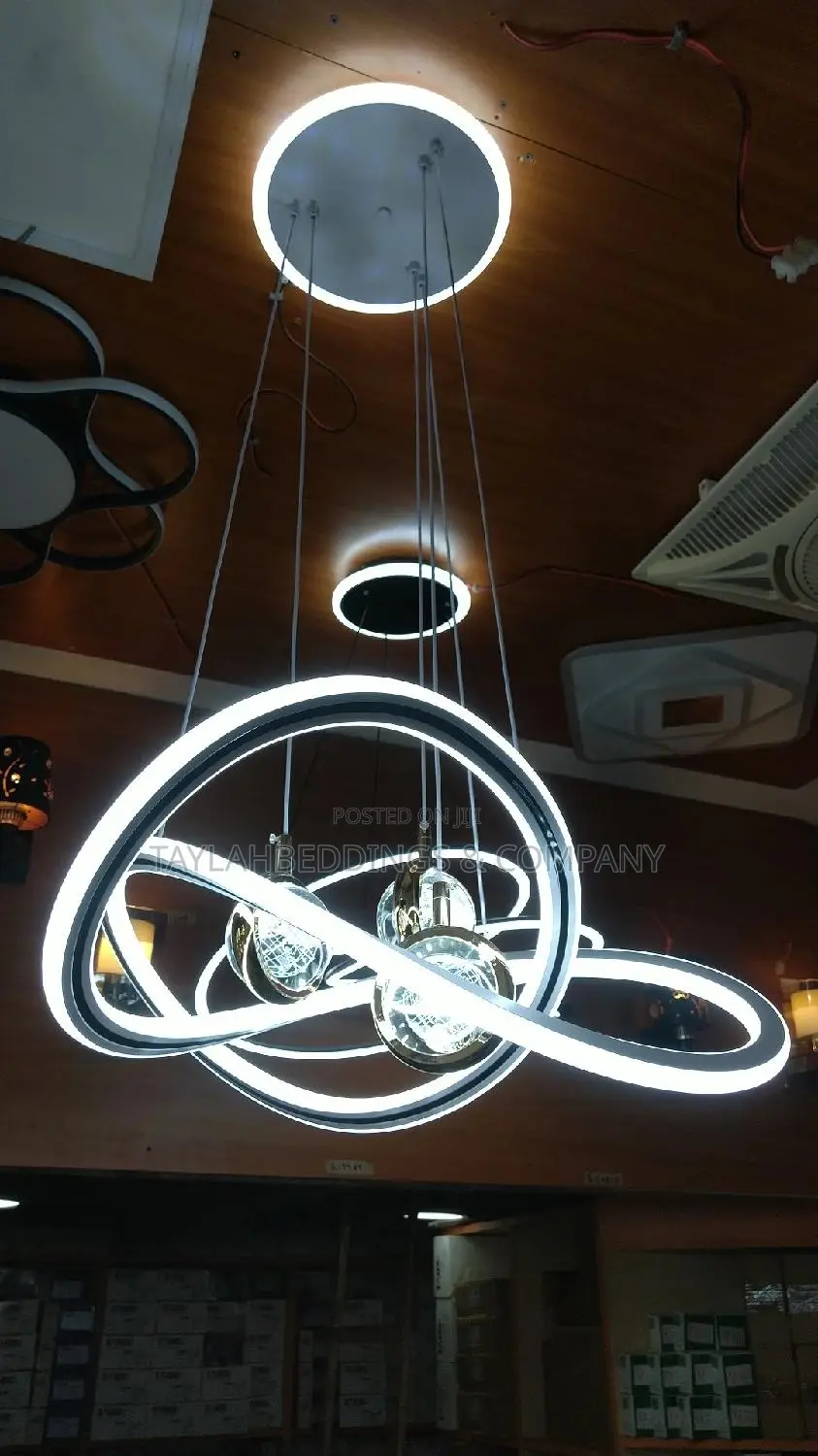 Rings Modern LED Chandelier Silver LED Pendant Light