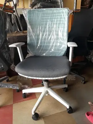 Right Blue Back and White Legs Office Chair