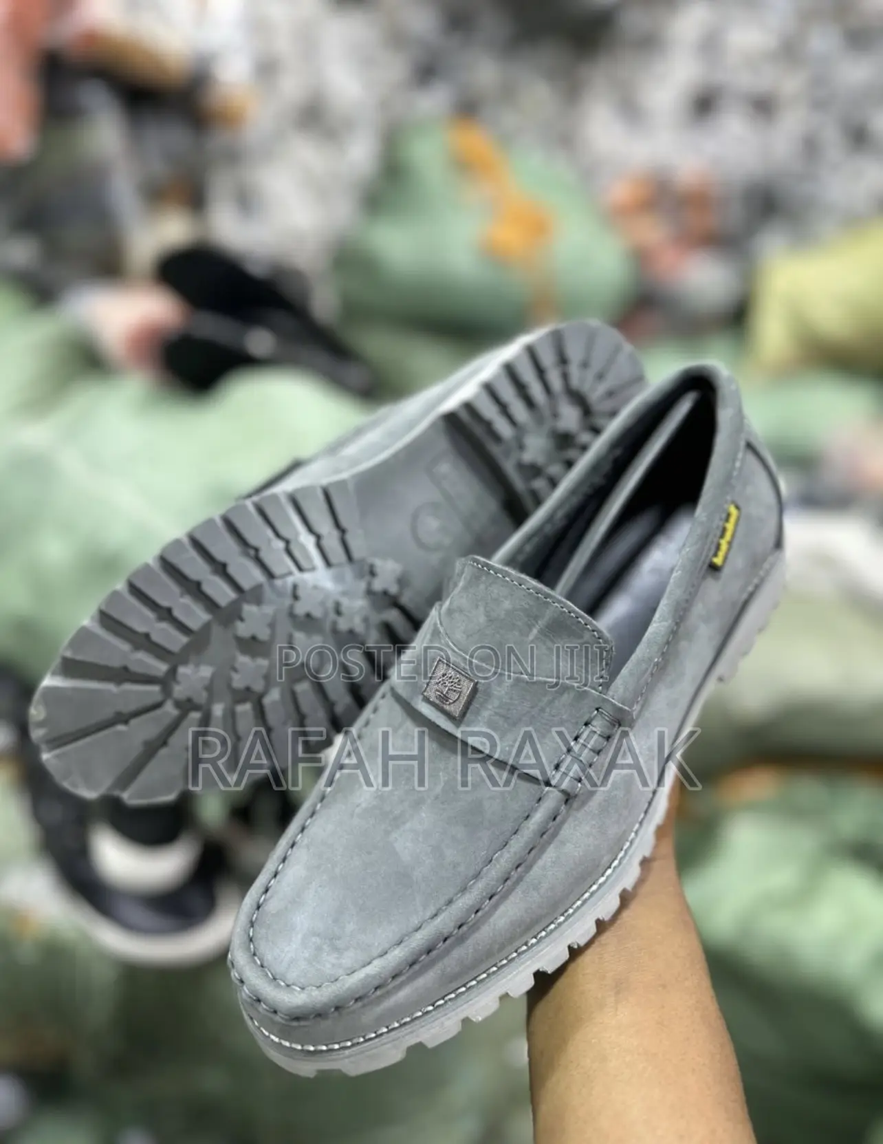 Original Grey Leather Casual Timberland Moccasin Loafers