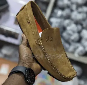 Original Brown Calvin Klein CK Leather Moccasins