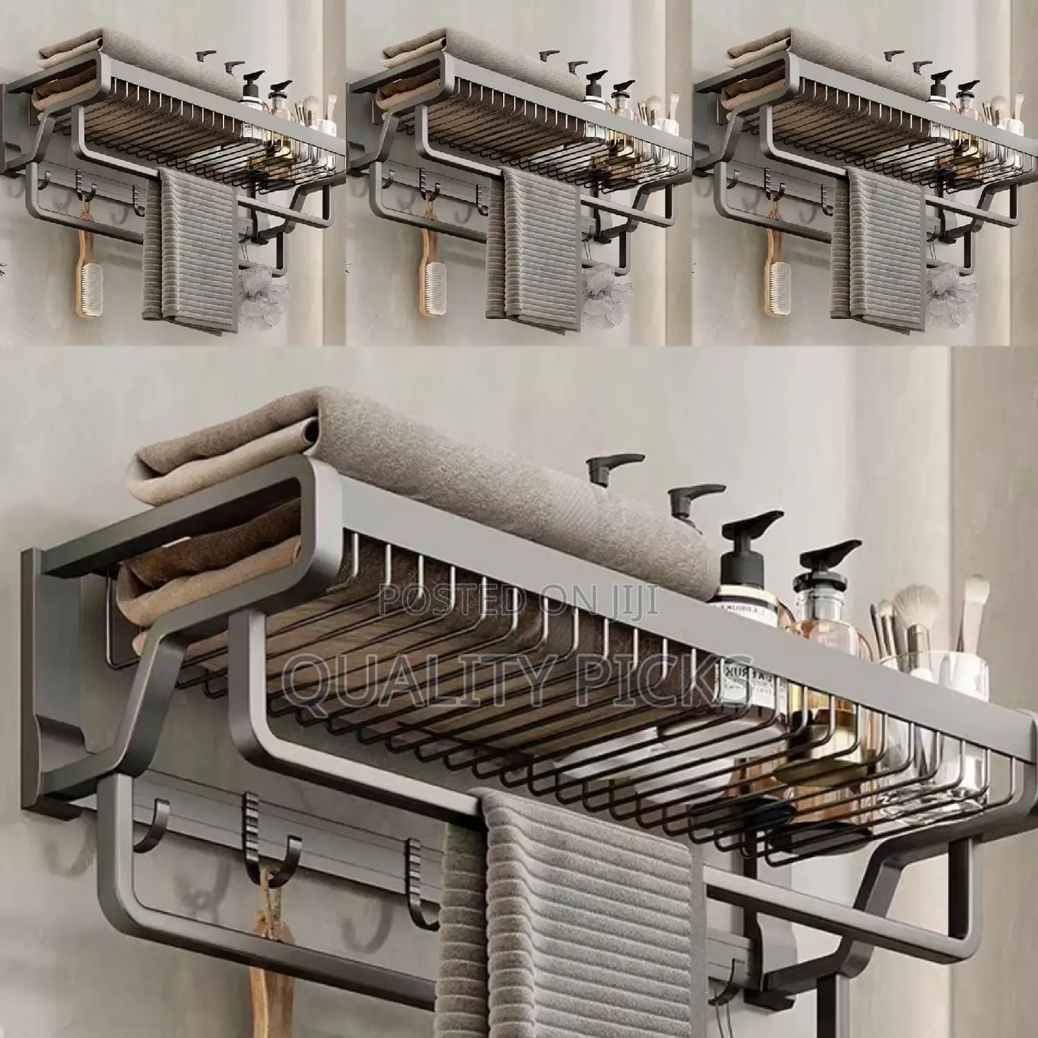 Metallic Bathroom Shelf Rack