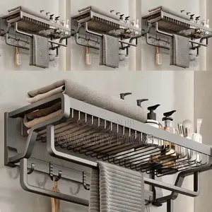 Metallic Bathroom Shelf Rack