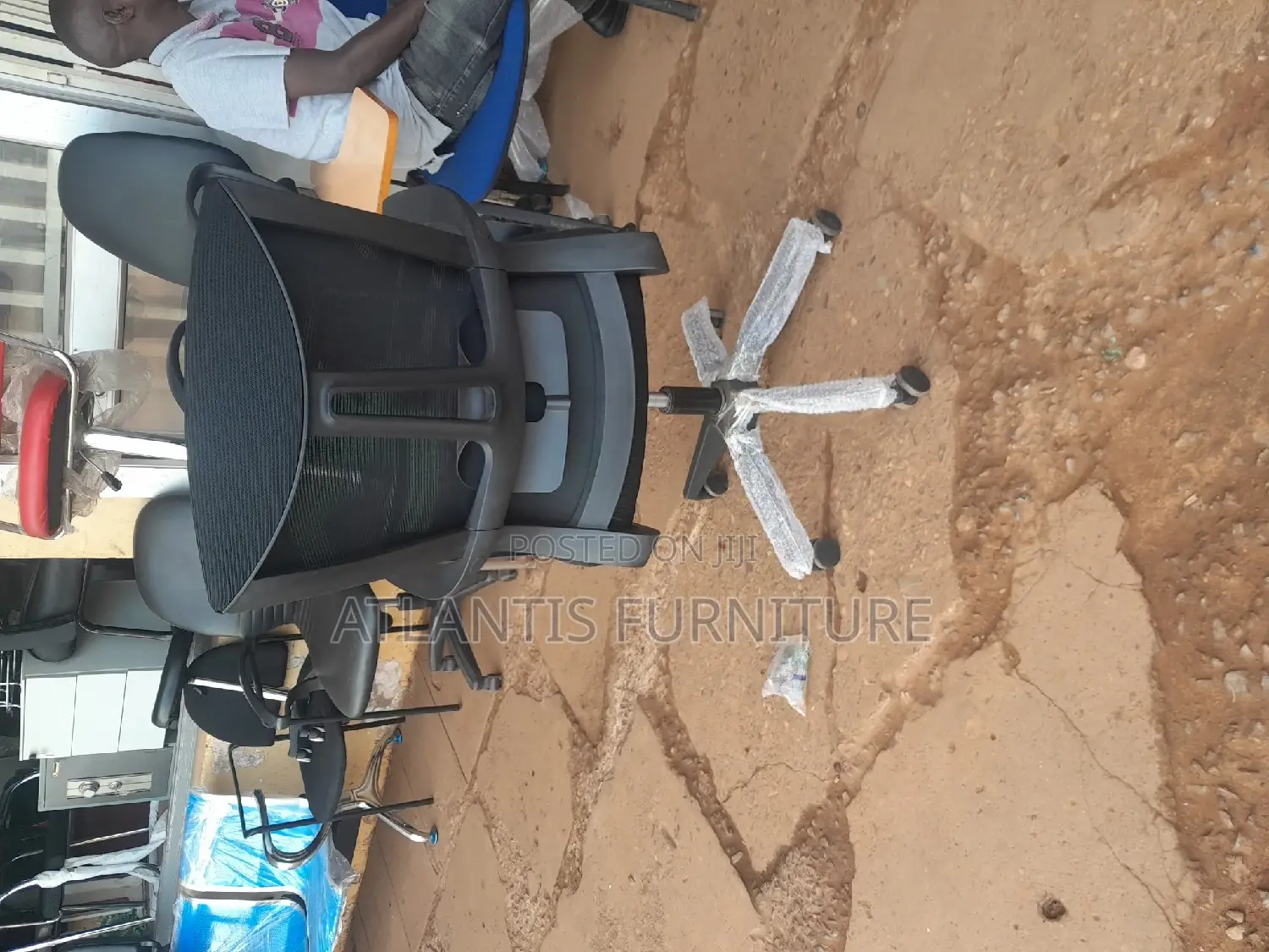 Black Back Holding Office Chair