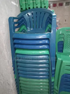 Blue and Green Plastic Chairs With Hands