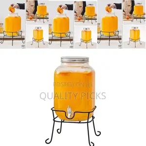 Stainless Stand Glass Juice Dispenser