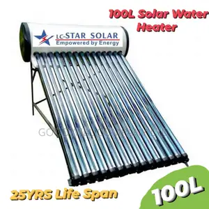 100L Solar Water Heater 24/7 Warm Water