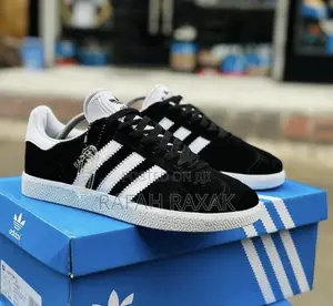 Original Adidas Gazelle Suede Black White Sneakers