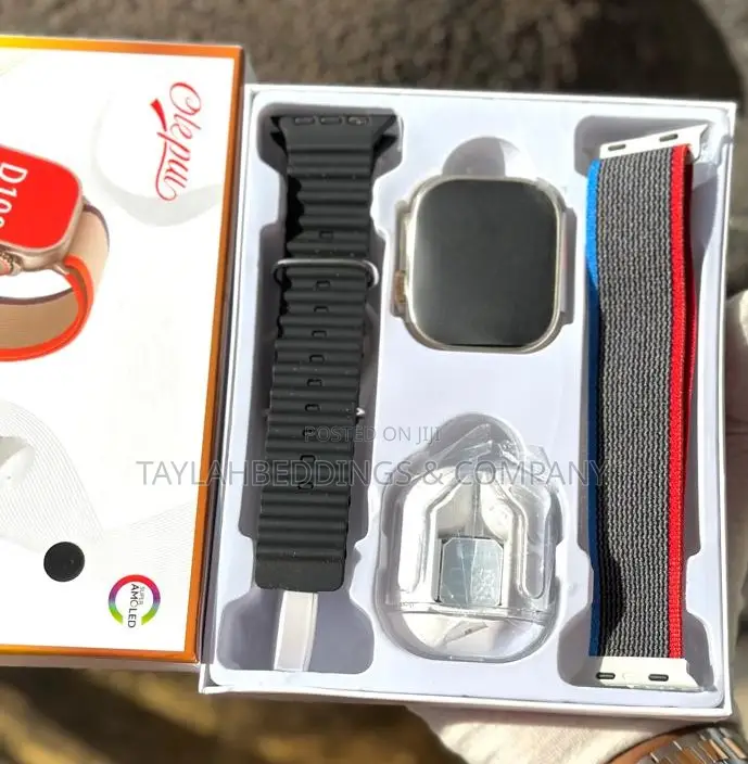 Smart Watch and Earbuds 3 Straps
