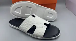 Original Classic White Hermes Push in Leather Sandals