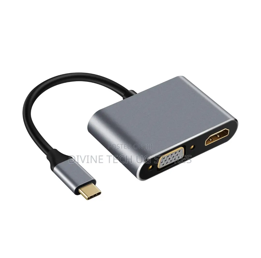 Type C 4 in 1 Usb C With Vga 1080p, Hdmi , Pd3.0