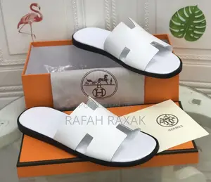 Original Classic Men’S White Hermes Push in Sandals
