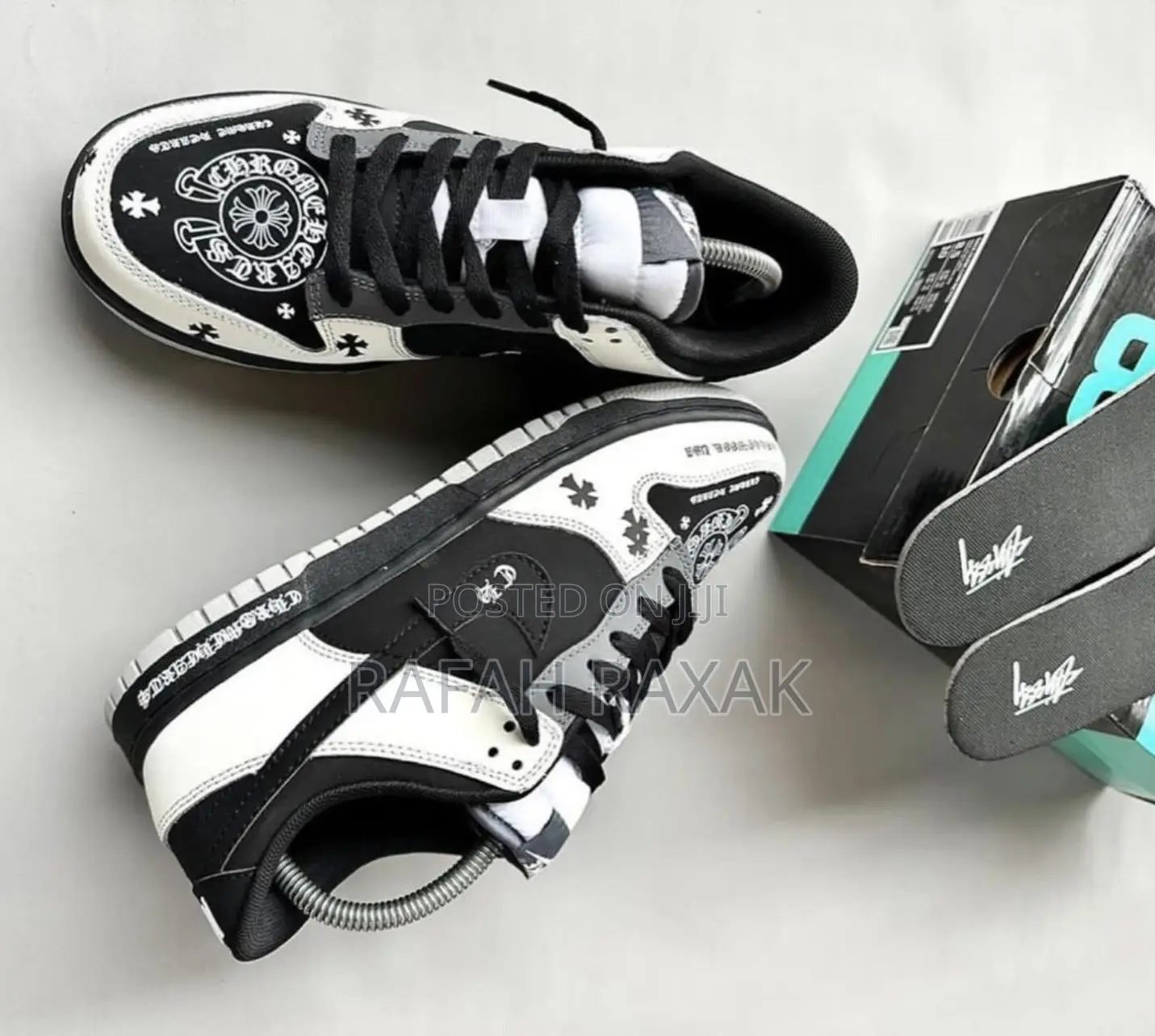 Original Nike Dunk Retro Low Chrome Hearts Custom Sneakers