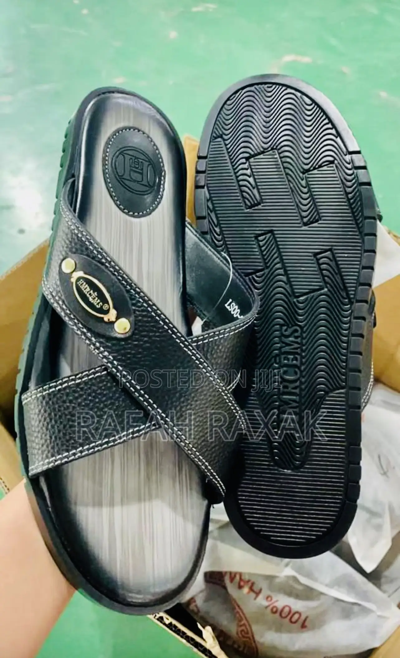 Original Men’S Hermes Cross Leather Sandals