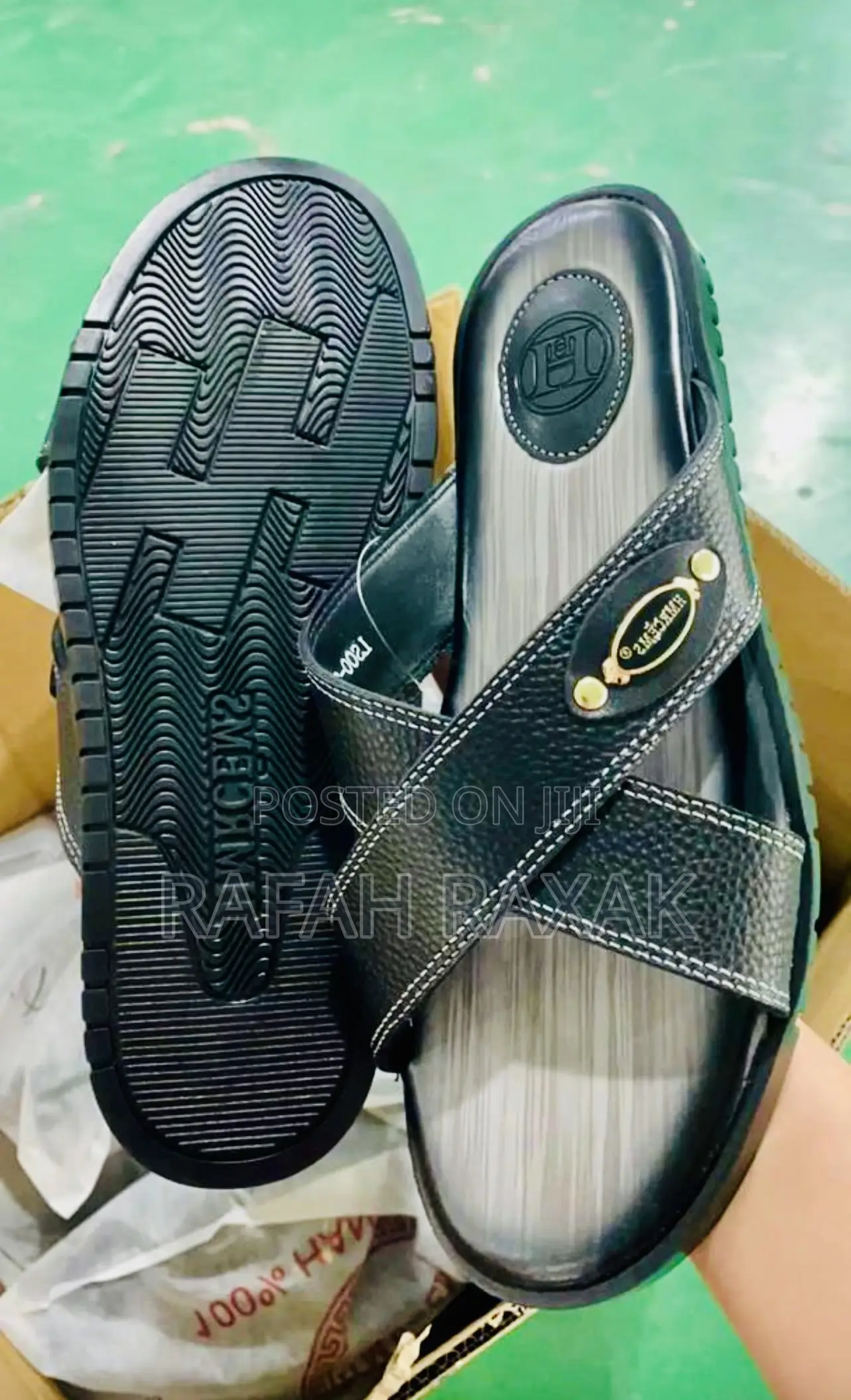 Original Men’S Hermes Cross Leather Sandals
