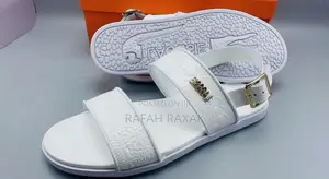 Original Men’S White Lacoste Leather Sandals