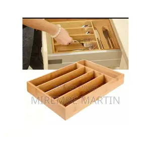 Bamboo Drawer Cutlery Organizer.