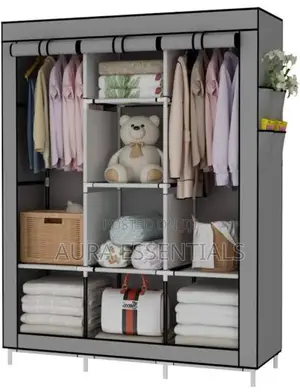 Three Column Metallic Frame Closet