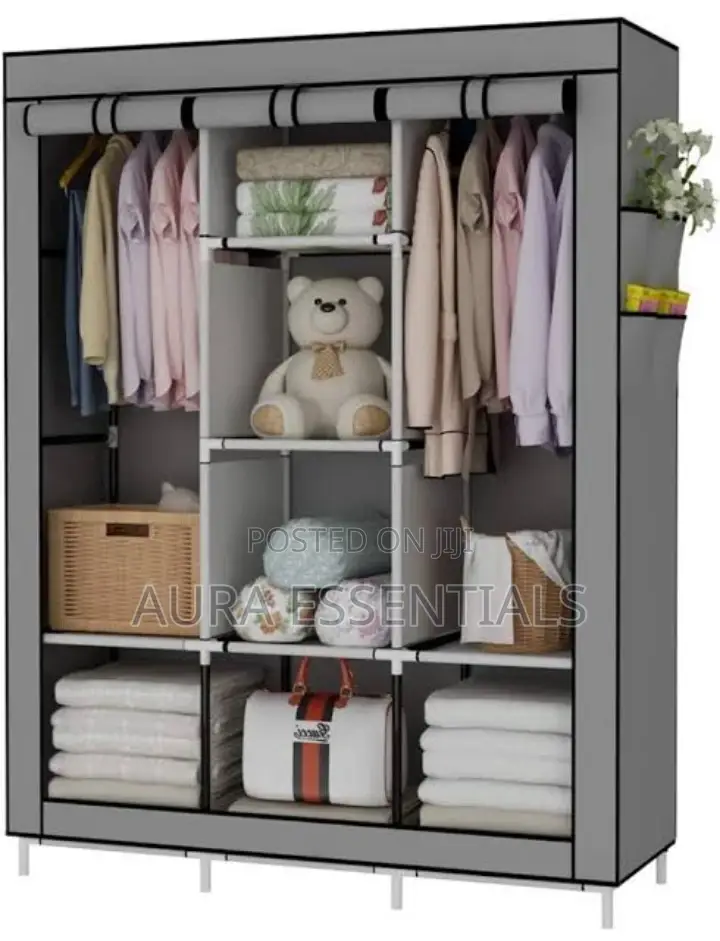 Three Column Metallic Frame Closet