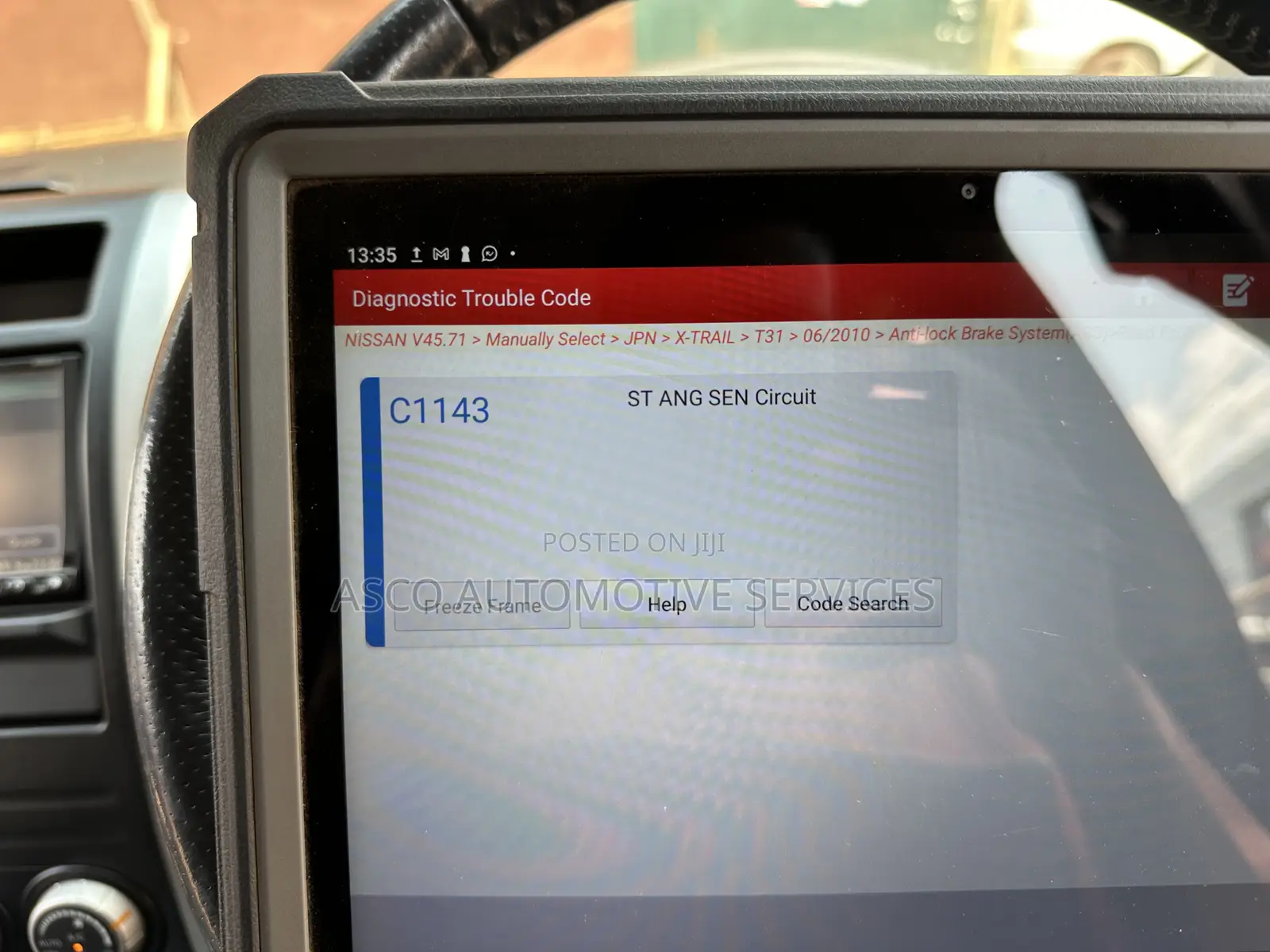 Steering Angle Sensor Calibration for X-Trail T31