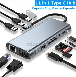 11in-1 Usb C Hub 3.0 Type C Doc Station Multiport Adapter
