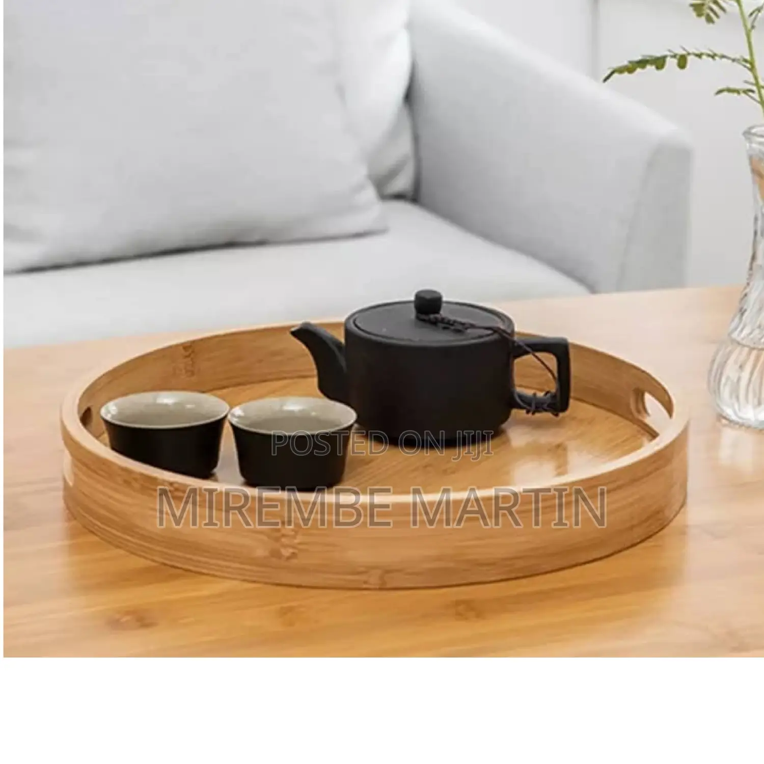 Round Wooden Tray.