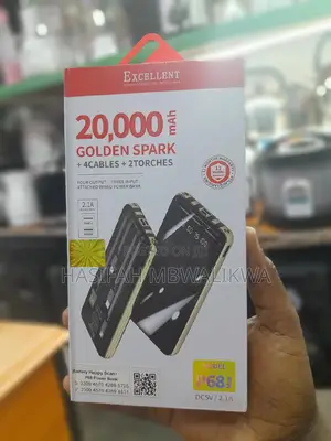 Excellent Powerbank 20,000mah +4 Cables + 2 Torches