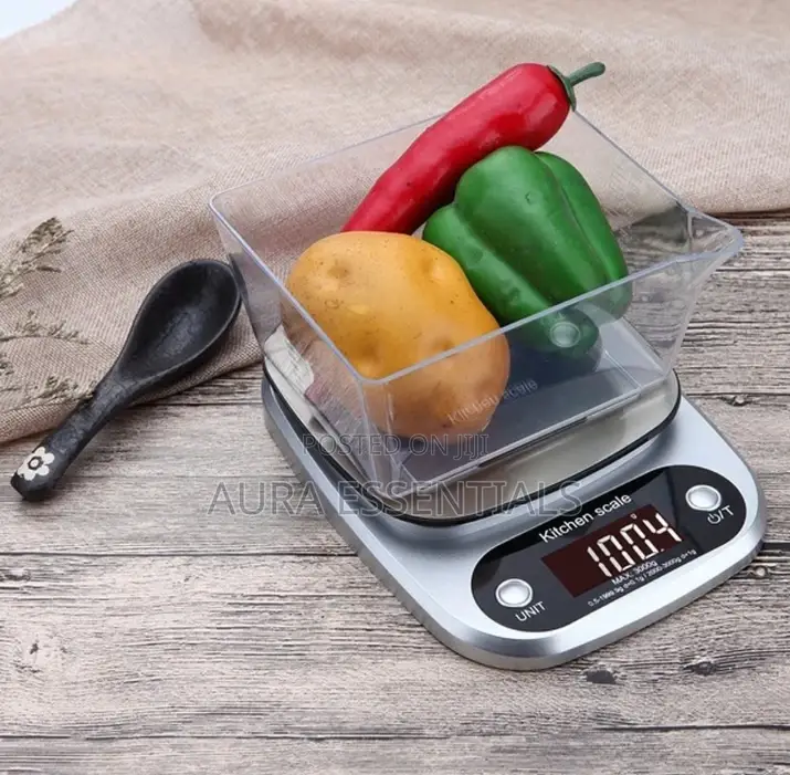 Digital Kitchen Scale Stainless Steel Surface