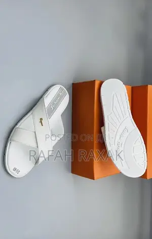Original White Fashion Ferragamo Cross Leather Sandals