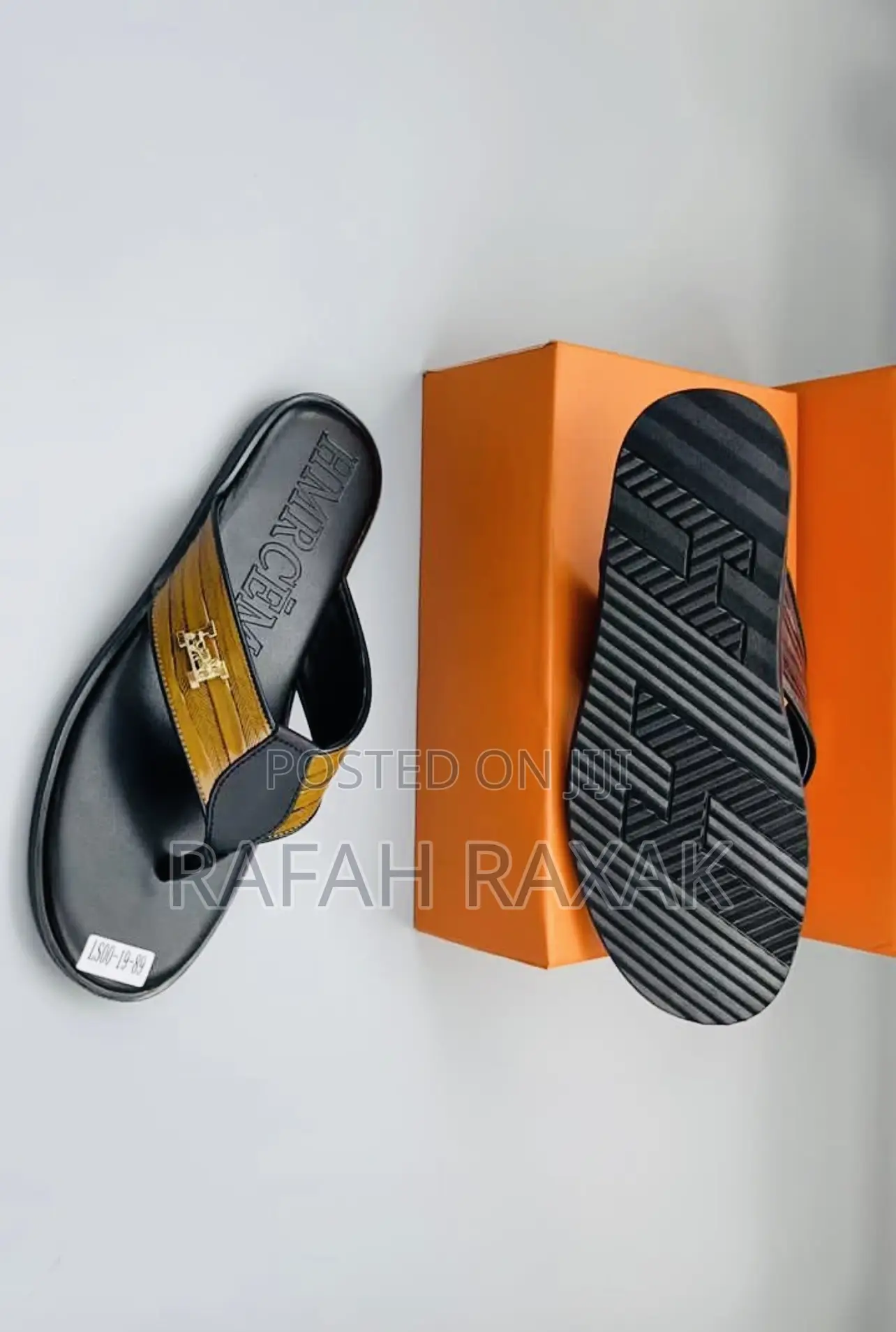 Original Classy Men’S Brown Hermes Leather Sandals