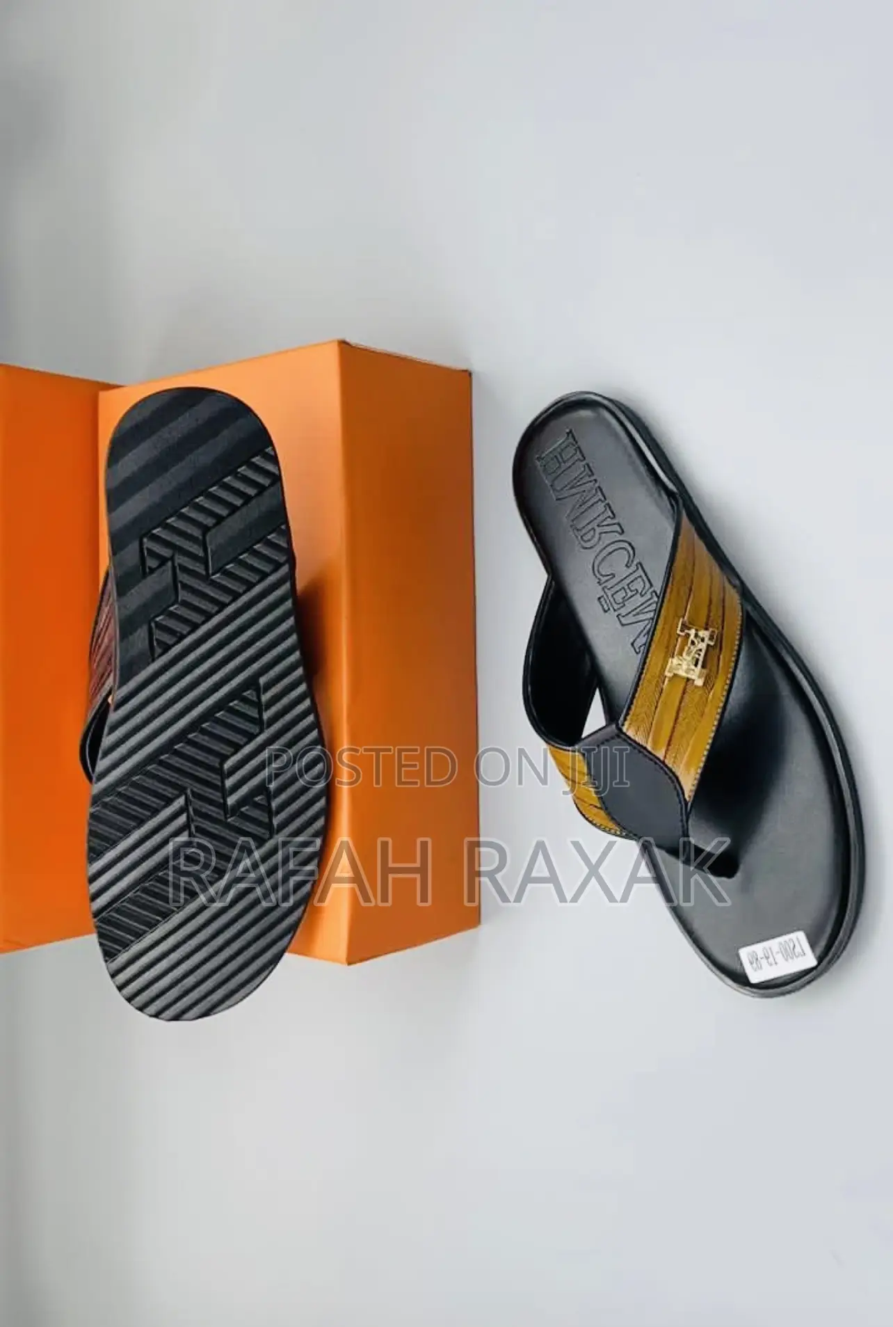 Original Classy Men’S Brown Hermes Leather Sandals
