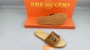 Original Men’S Brown Hermes Push in Leather Sandals