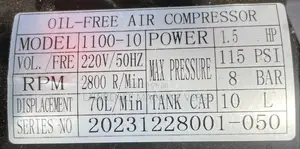 Silent Compressor 10L 1.5hp
