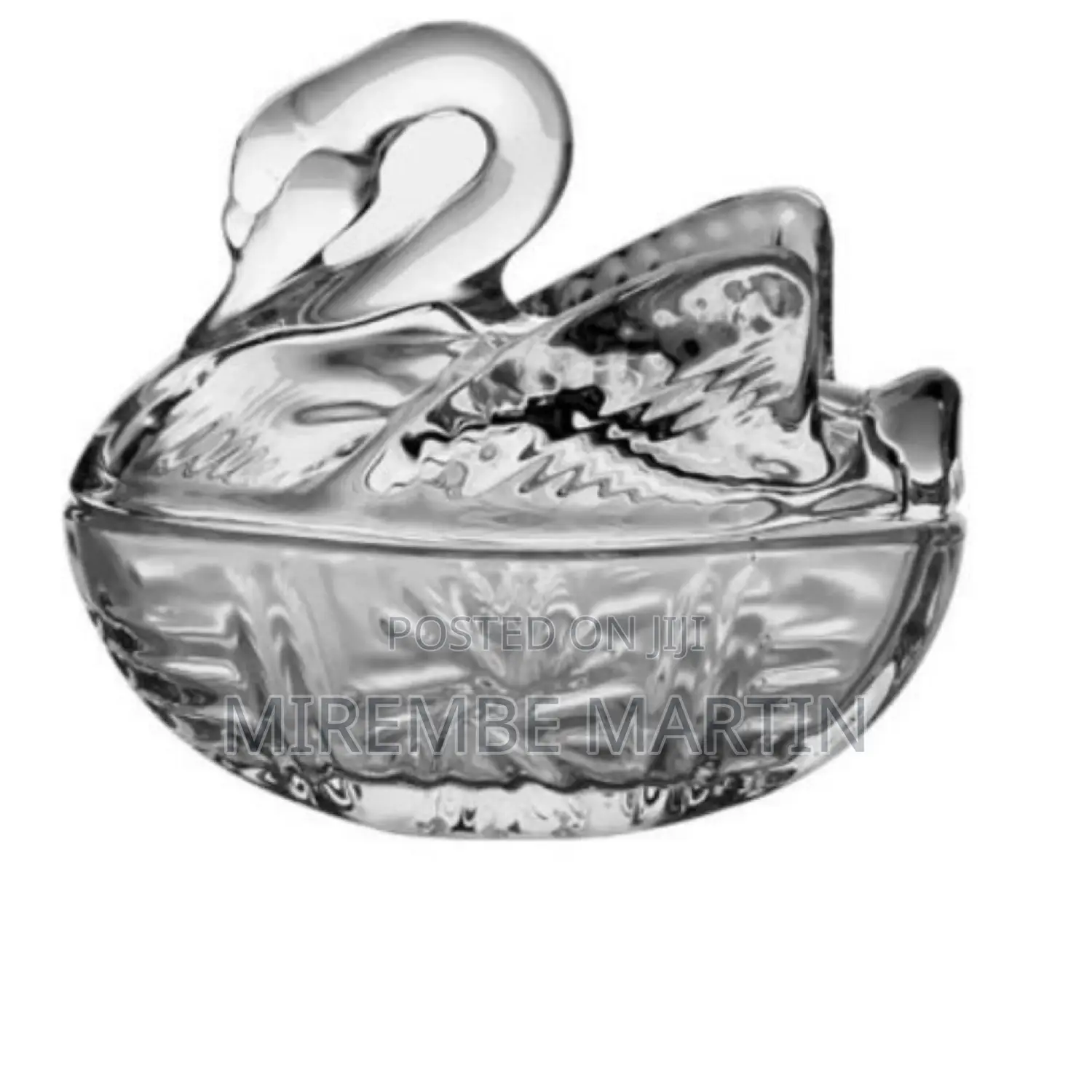 Swan Glass Candy Dish With Lid.