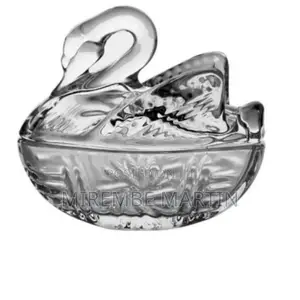 Swan Glass Candy Dish With Lid.