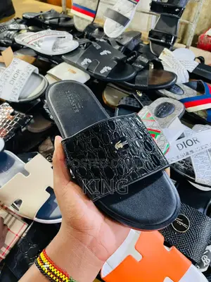 Lacoste Sandals. Black Slide