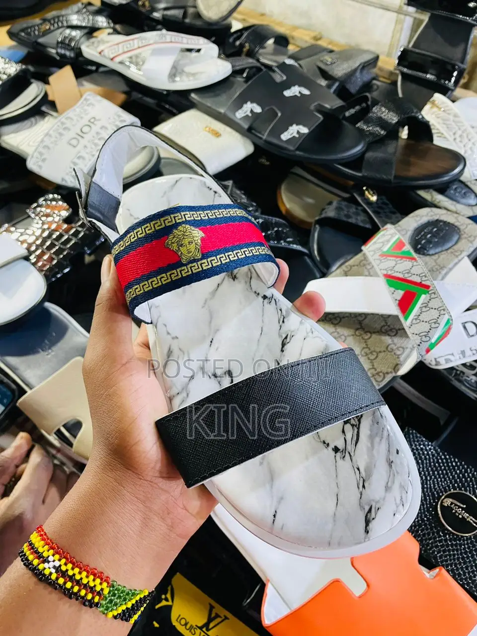 Lacoste Sandals. Black Slide