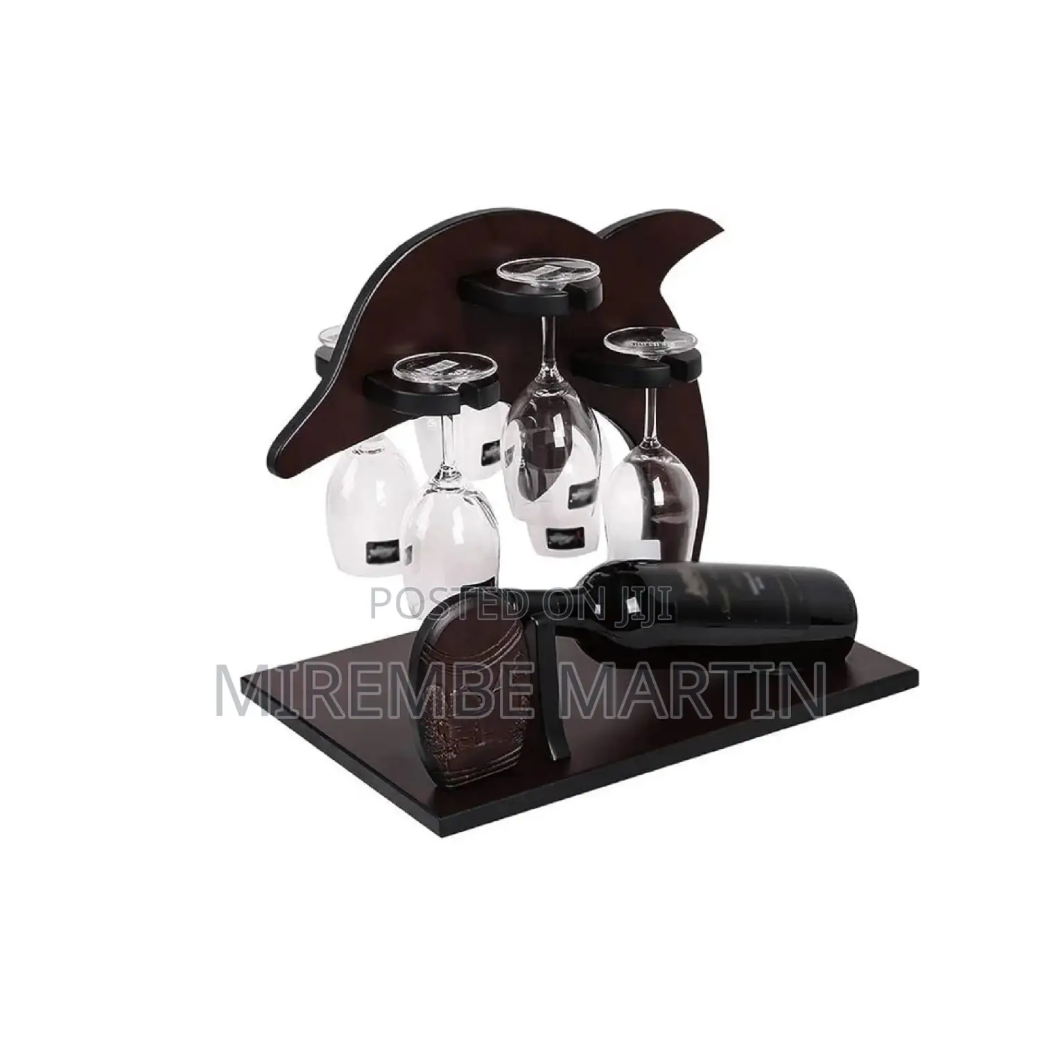Dolphin Shaped Wooden Wine Bottle Holder Rack.