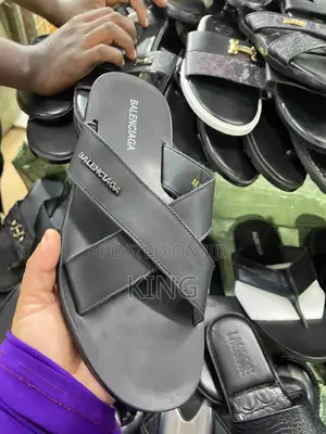 Classic Men Balenciaga Black Sandals
